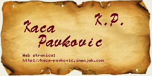 Kaća Pavković vizit kartica